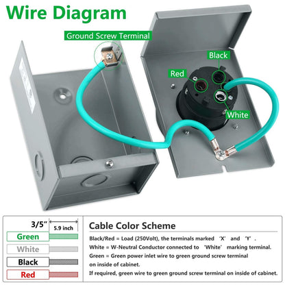 Rundik NEMA SS2-50P 50A Generator Power Inlet Box